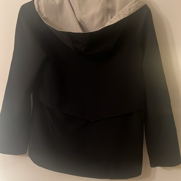 Nautica lightweight black jacket sz M long with detachable hoodie big packets - Picture 10 of 10